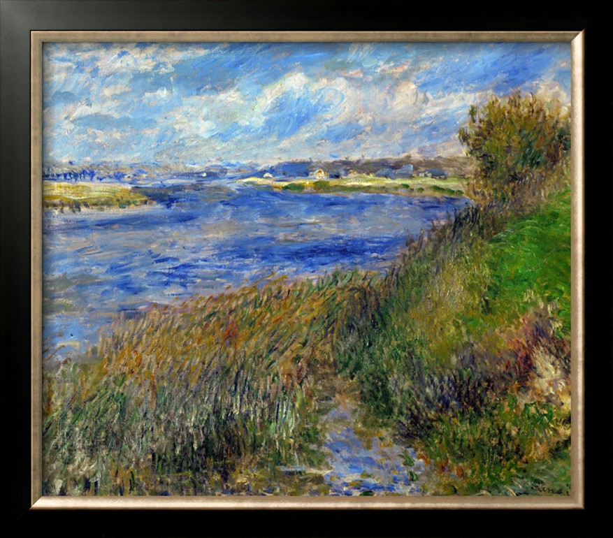 La Seine a Champrosay Banks of the Seine River at Champrosay 1876 - Pierre-Auguste Renoir painting on canvas